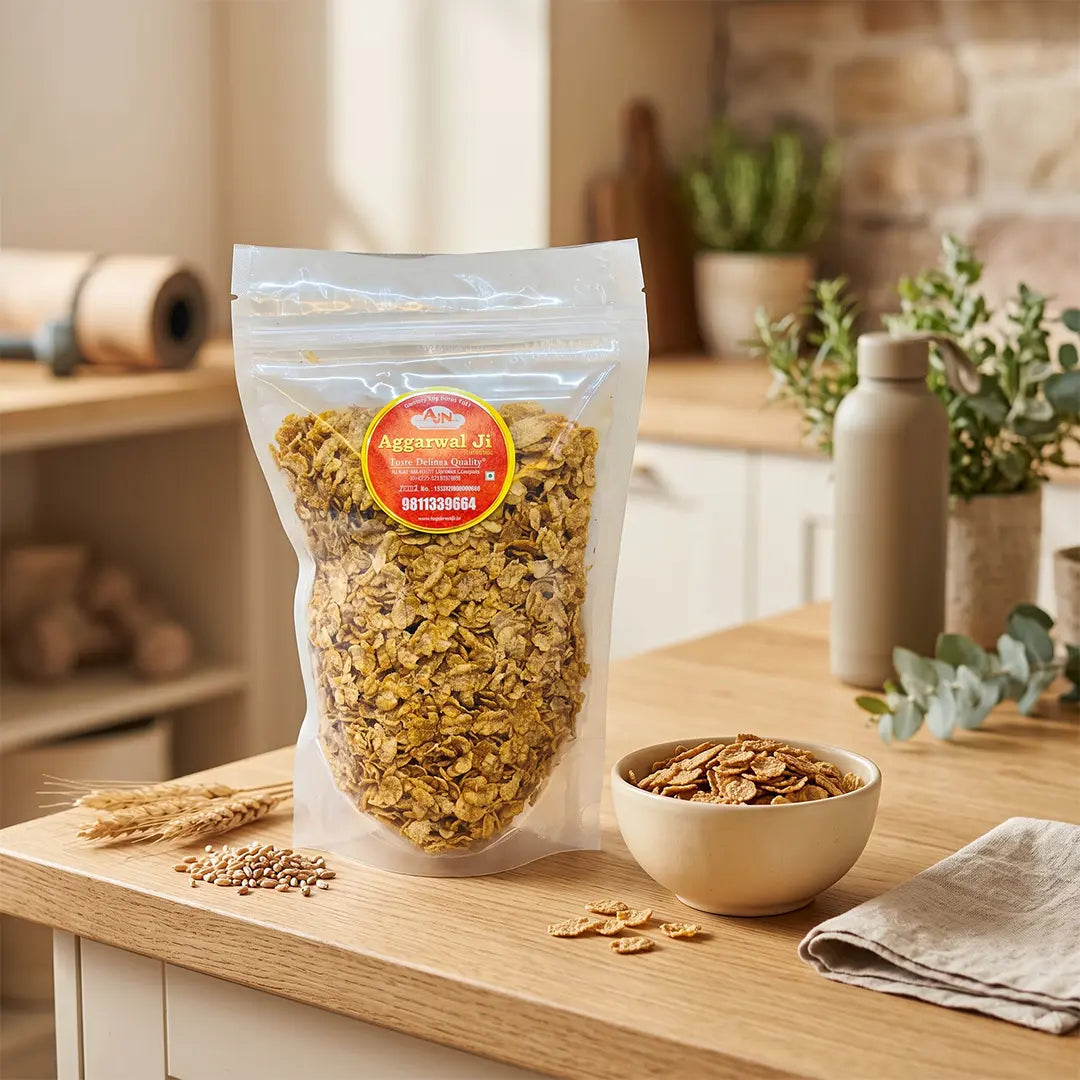 Roasted wheat flakes